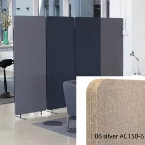 Bilnora parete divisoria mobile 160x60x2,5 cm – Rivestita in colore Silver