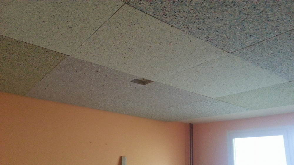 Elitexa naturale appena fissato al soffitto durante una ristrutturazione interna