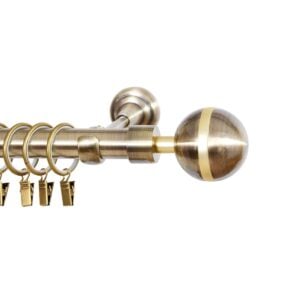 Genova 1-Rail - Bastone per tende Exclusive in Oro Antico – Disponibile in varie misure