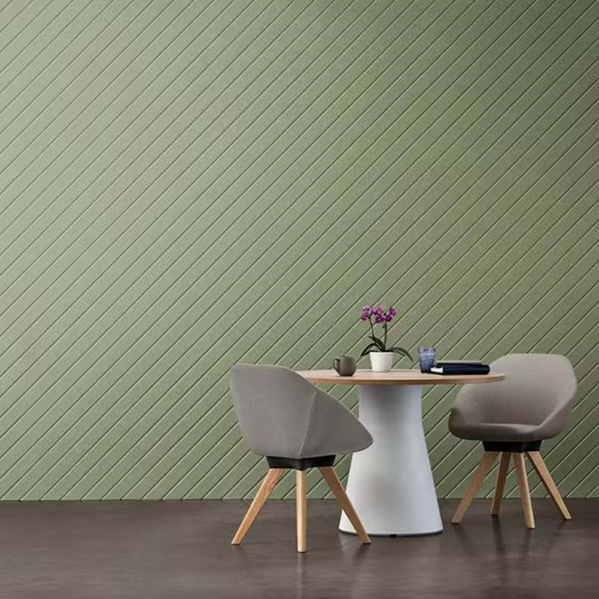 Pannelli fonoassorbenti a strisce per pareti con supporto autoadesivo