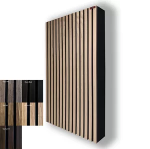 Pannello Acustico con Frontale a Doghe in Legno 100x60x8–13cm