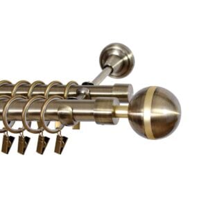 Set esclusivo di bastone per tende Genova a 2 binari con finitura Oro Antico