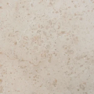 Lastra in vera pietra calcarea Kanafar in tonalità beige chiaro, con leggere venature e inclusioni fossili naturali ben evidenti sulla superficie.