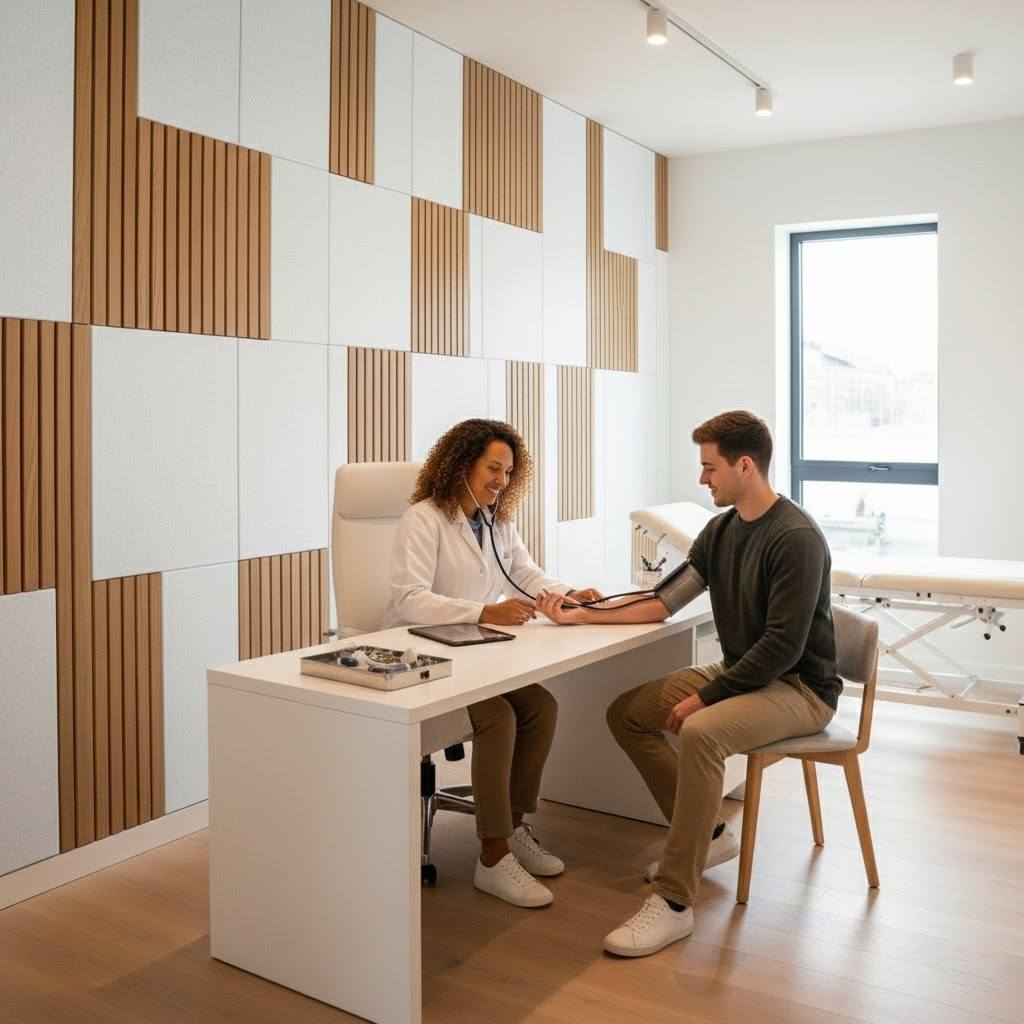 pannelli fonoisolanti per isolamenti acustici in studio medico moderno