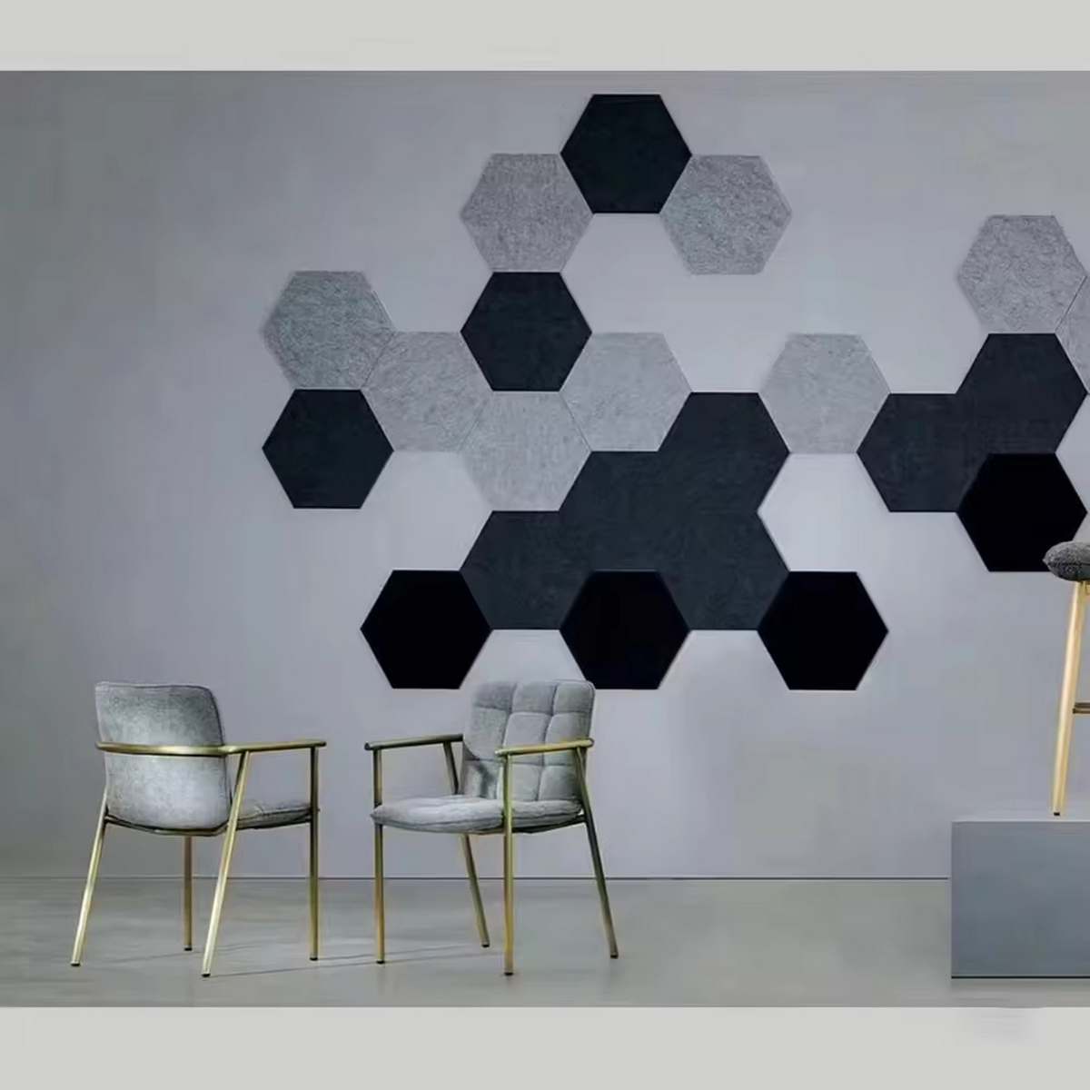 pannelli isolante acustico di diversi colori a parete