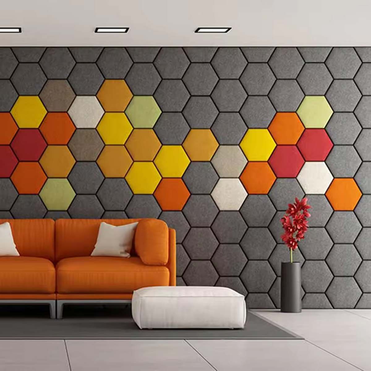 pannelli isolante acustico in diversi colori a parete